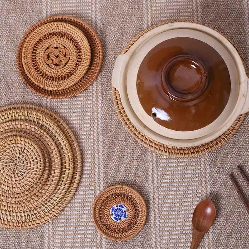 越南秋藤编杯垫 盘垫 碗垫 隔热垫 餐垫 品茗杯托 托 紫砂茶壶垫