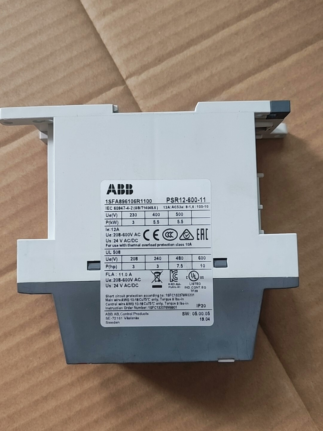 ABB软启动器PSR12-600-70，拆机件，功能包好，实