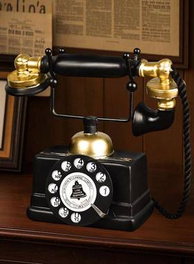 乔迁之喜装饰摆件高级感客厅老式复古电话机咖啡馆酒吧店面橱窗装
