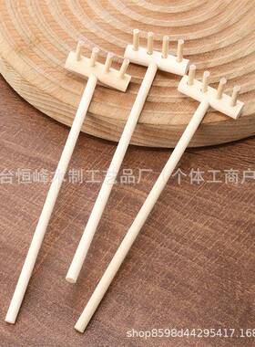 儿童玩具沙耙子4齿耙子沙盘创意玩具现货迷你竹耙工艺木制品