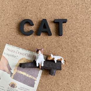 创意日系猫咪趴趴软木钉图钉软木钉毛毡板留言钉绘画办公文具教室