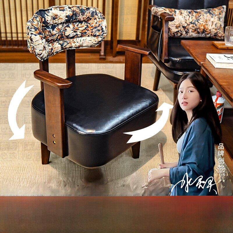 旋转沙发椅电脑椅书桌椅客厅单人沙发椅轻便豪华高端舒适实木休闲