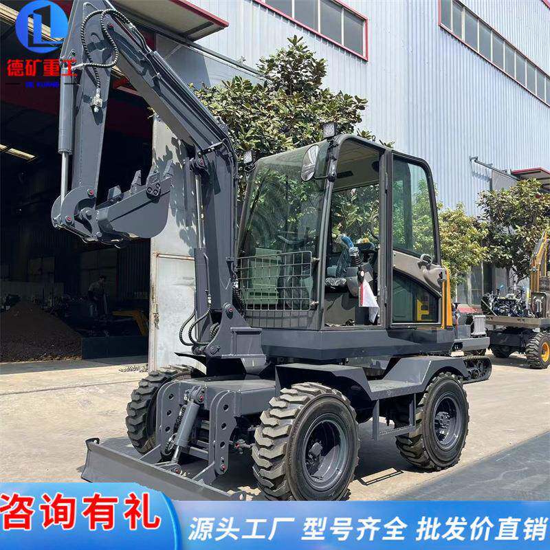 中小型轮式挖掘机 轮挖40型号轮胎式农用工程钩机 80挖土机抓木机