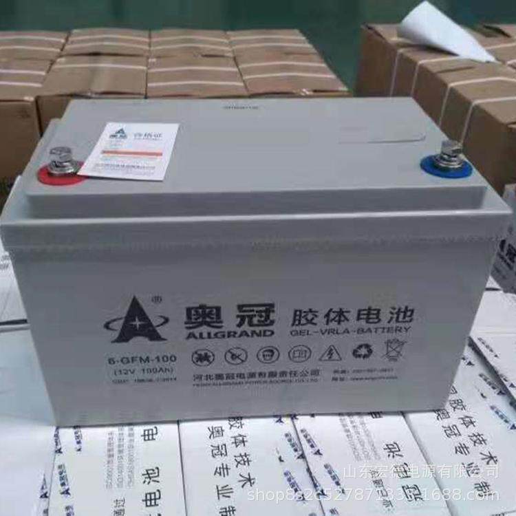奥冠蓄电池6-GFMJ-120胶体免维护12V120AH直流屏 太阳能光伏电池