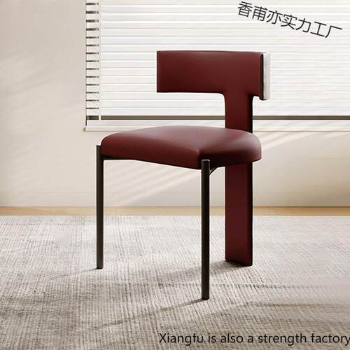 中古风靠背椅子餐椅家用设计师高端高级书椅复古化妆凳意式极简风