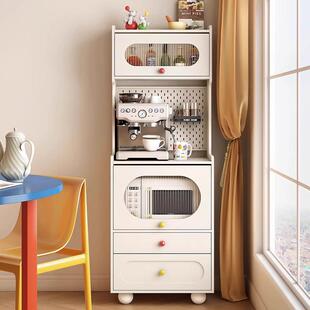 实木餐边柜咖啡柜小户型厨房一体靠墙储物柜家用置物柜窄型茶Q^l