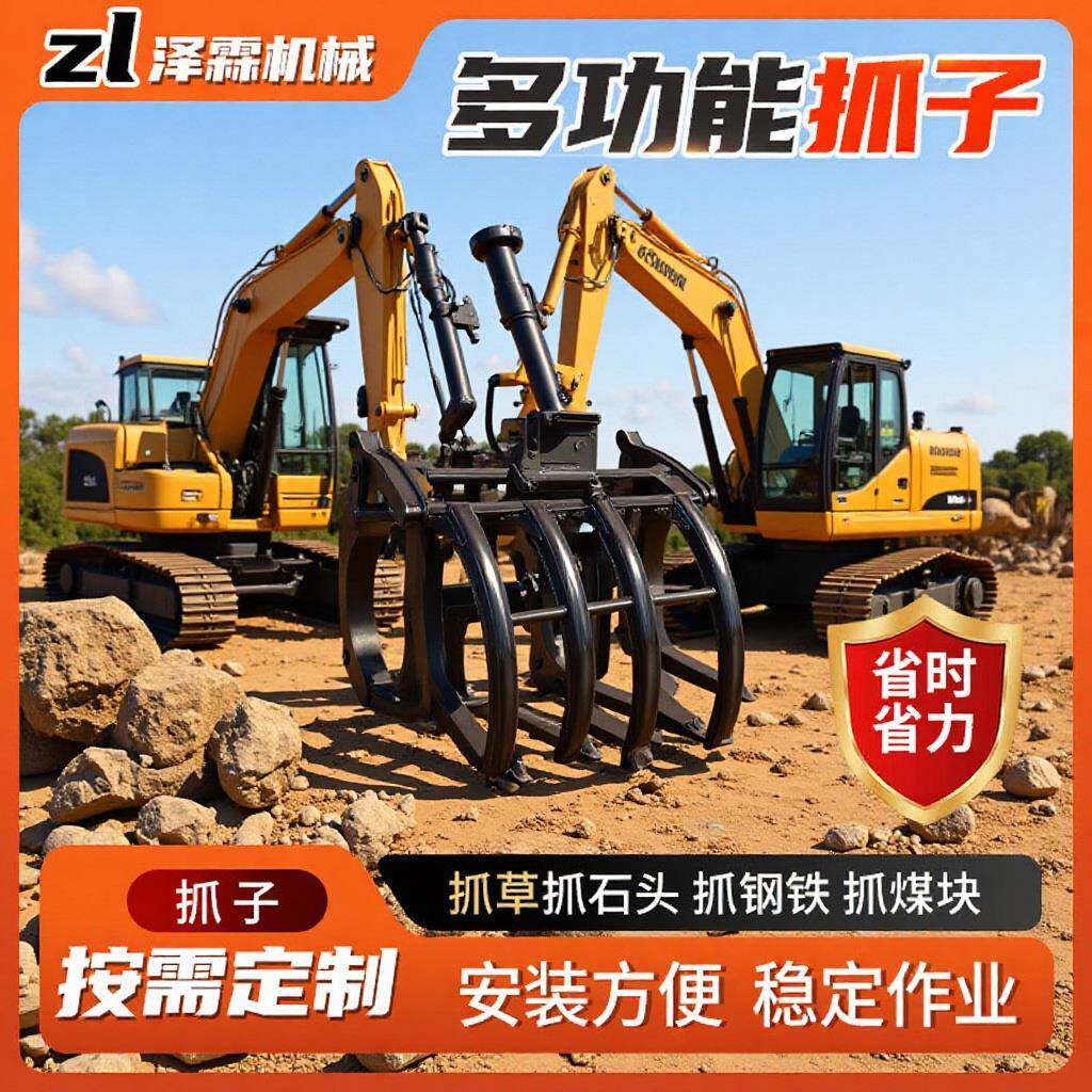 厂家装载机叉车爪子3吨3.5吨叉车改废料抓夹倾翻器铲车抓子