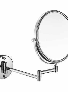 卫生间壁挂梳妆镜镜铜化妆镜酒店美容3镜框放大打孔倍免可折叠