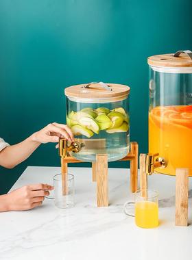 商助果tb-63767汁带龙头自餐厅餐具器皿玻璃饮料桶果汁鼎饮用料机
