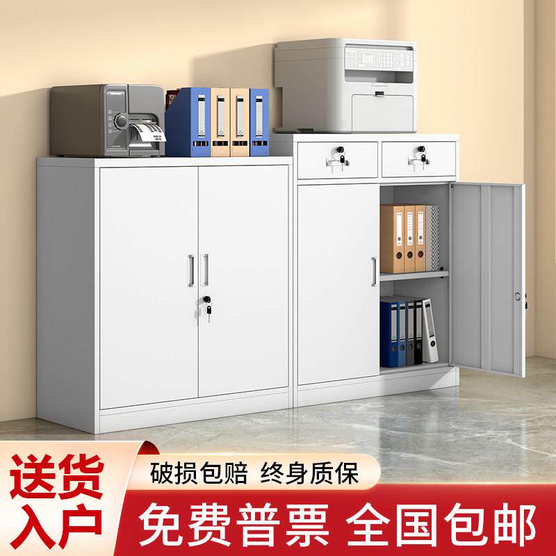 矮柜办公室铁皮文件柜钢制家用带锁财务资料柜工具柜子桌下储物柜