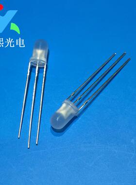 f5红黄绿双色led灯珠发光二极管 5mm红绿共阴雾状 红普绿