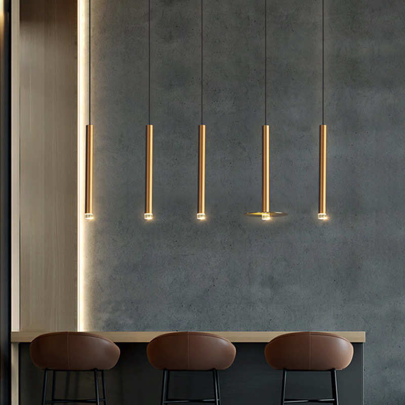 全铜北欧极简餐厅吧台吊灯后现代咖啡厅餐桌灯饰创意样板房小吊灯