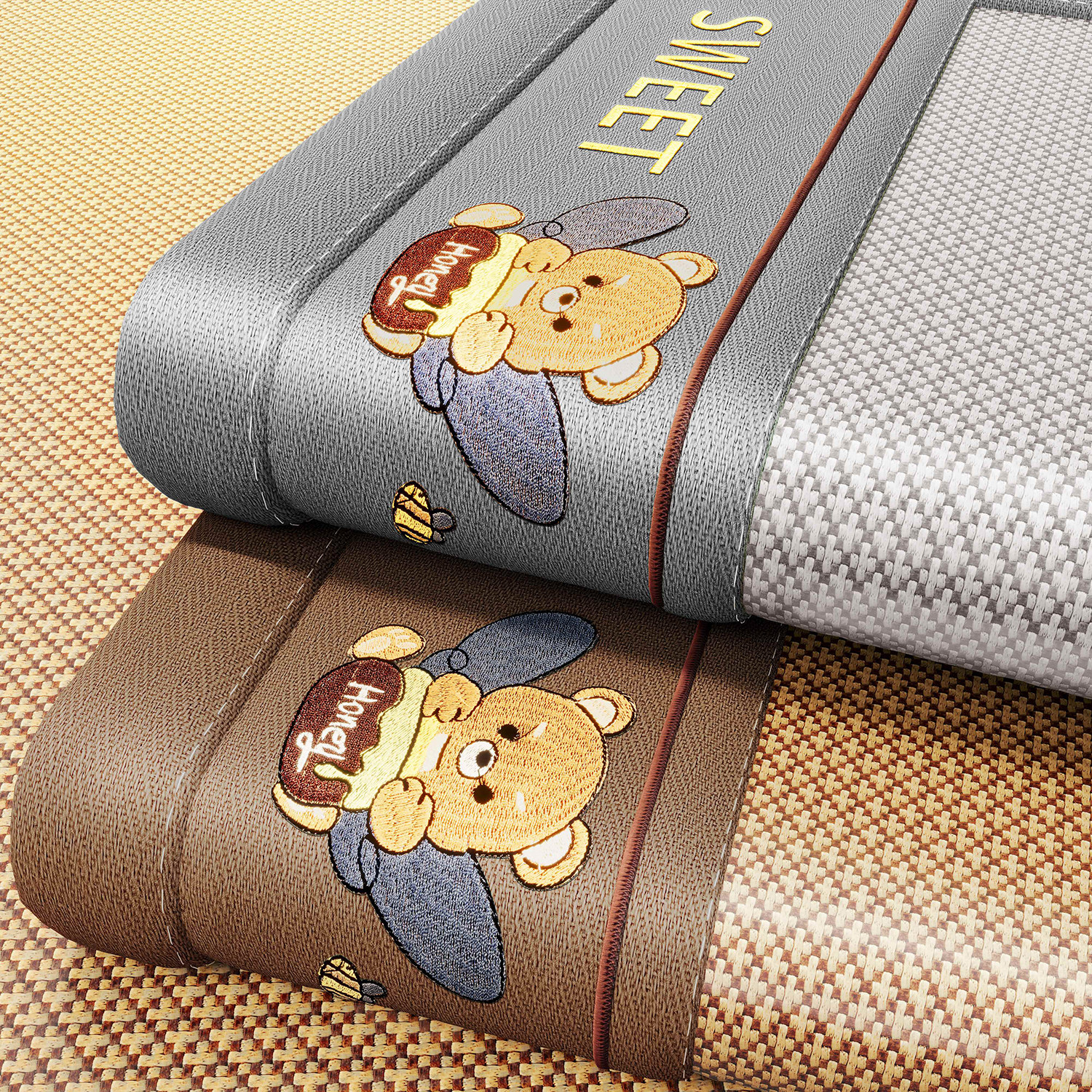 夏季冰丝凉席藤席2024新款夏天软席子床笠竹席可水洗儿童婴儿可用