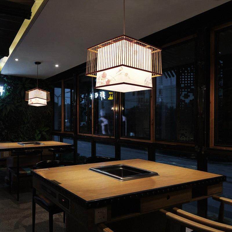 新品现代a中式吊灯竹艺灯日式榻榻米饭店竹编吊灯卧室餐厅东南亚