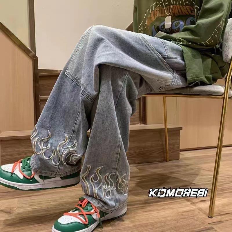 Wide Leg Loose Baggy Jeans For Men Hip Hop Grunge Demin图片