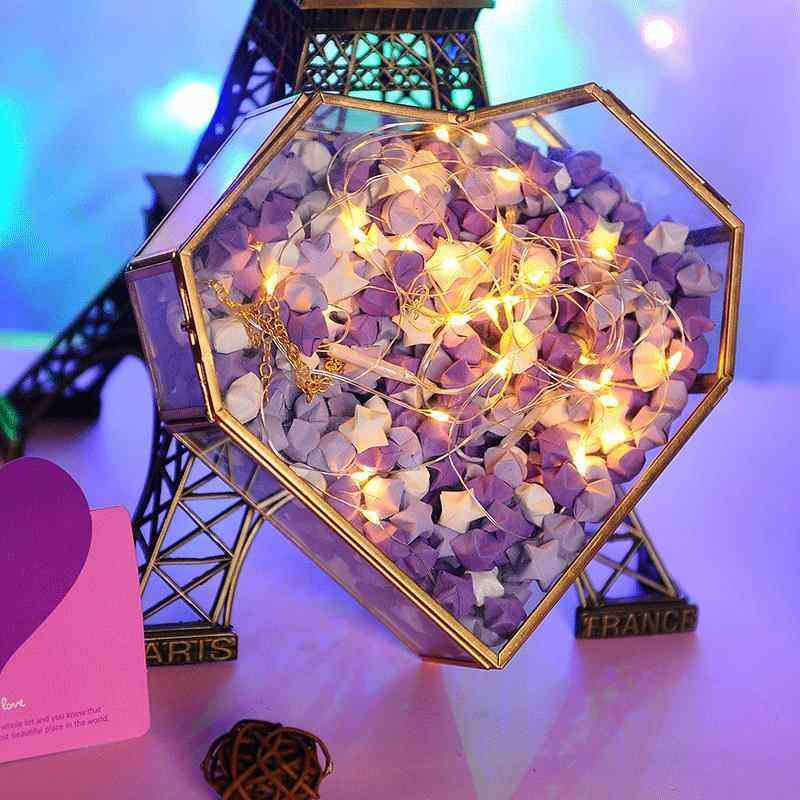 千纸鹤收纳瓶玻璃星星瓶空瓶欧式大号条纹密封罐许愿瓶许愿瓶