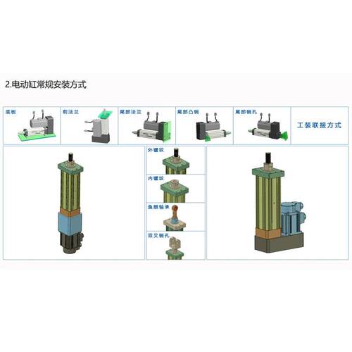 小型伺服电动伺缸高精度推缸杆折返连式0-20259T大推力伸直缩服电