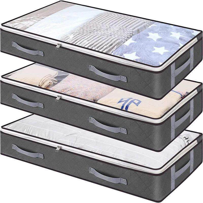 Under bed Storage Bag For Portable Foldable Quilt Bags Wardr - 实物图