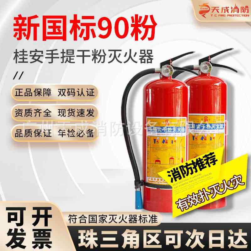 广东桂安平安国标灭火器4公斤消防器材4kg干粉手提式家用
