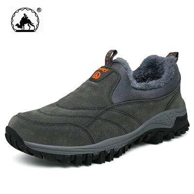 正品一脚蹬带男鞋人软底防滑老人鞋秋冬运动闲棉鞋无鞋中老年休健