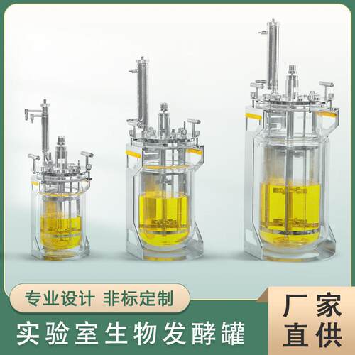 实验室多联玻璃发酵罐生物反应器7L多联平行细胞罐