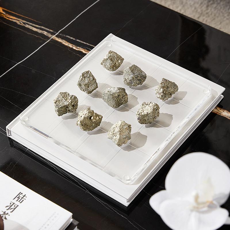 新中式亚克力棋盘摆件别墅民宿茶室桌面设计师艺术摆设品创意