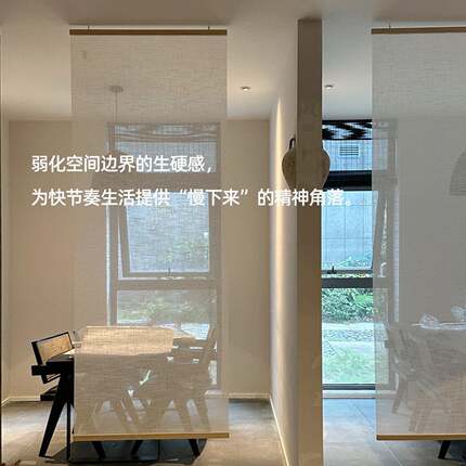 挂挡帘禅意亚麻软隔断定制装关饰门帘店铺遮窗帘玄GL02入户屏风帘