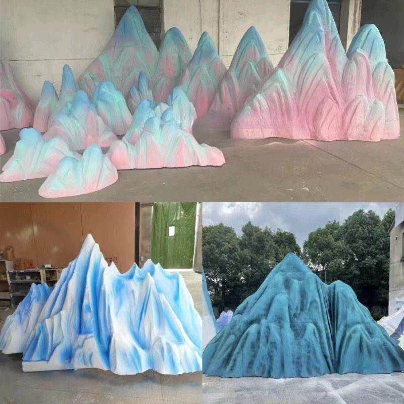 定制舞台剧拍摄道具假山造型摆件泡沫仿真假石头雕塑装饰雪山冰山