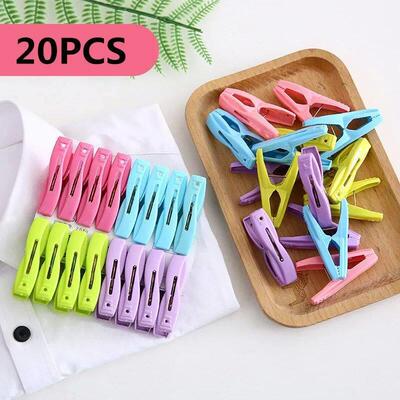 20pcs Plastic Laundry Clothes Pins Hanging Pegs Clips Househ