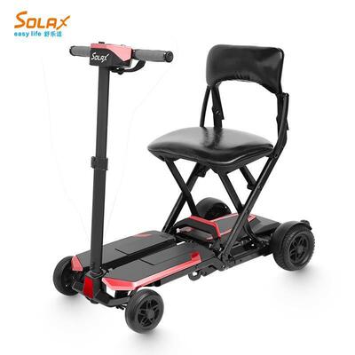 舒乐适solax老人轮椅电动代步车轻便折叠老年四轮小型折叠S3131