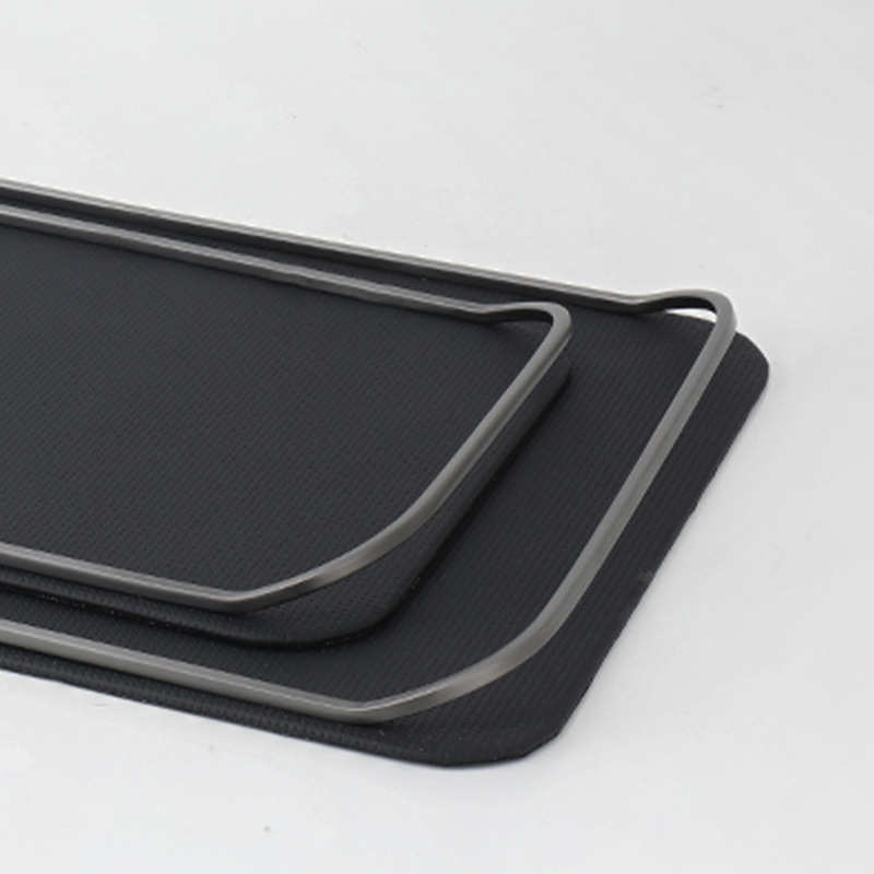 水杯客厅装饰品茶几样板房间摆件软收纳黑色托盘售楼处家居简约