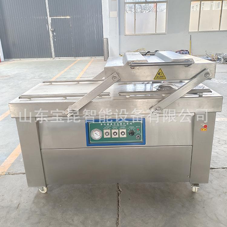 冷吃兔全自动真空包装设备虾滑虾仁真空封口机600型双室真空包装