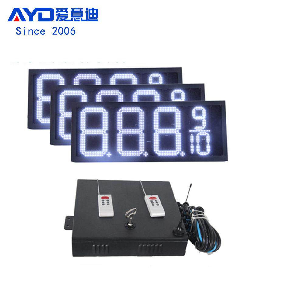加油站LED油价屏数字显示屏 12寸8889/10 白色防水价格牌厂家供应