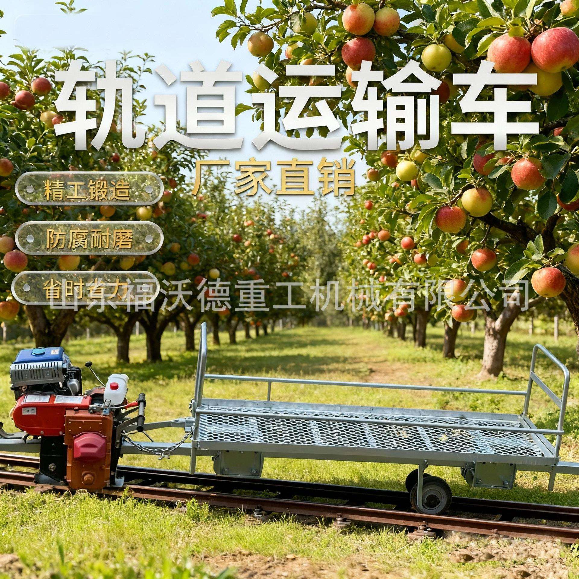山地丘陵工地单轨运输车自走式园林农业汽油遥控小型果园轨道车