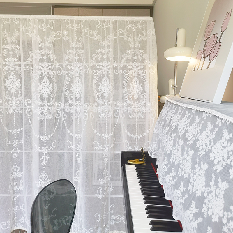 窗帘轻奢卧室客厅白纱刺绣钉珍珠隔断帘装饰更衣室门帘遮挡帘子
