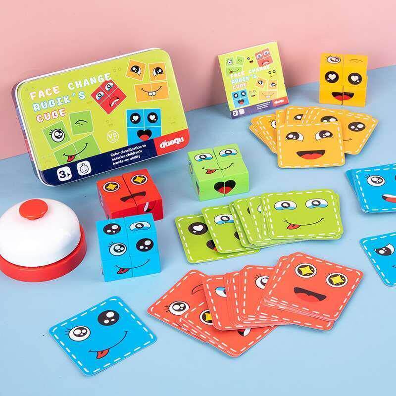 Expression Face-changing Rubiks Cube Building Blocks Iron B - 实物图