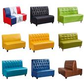 简约甜品奶茶店沙发桌椅组合甜品店接待洽谈双人卡座靠墙清新休闲