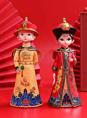 0复古宫廷风皇上皇后树脂摆件大中小家居桌面人物婚庆树脂装饰礼