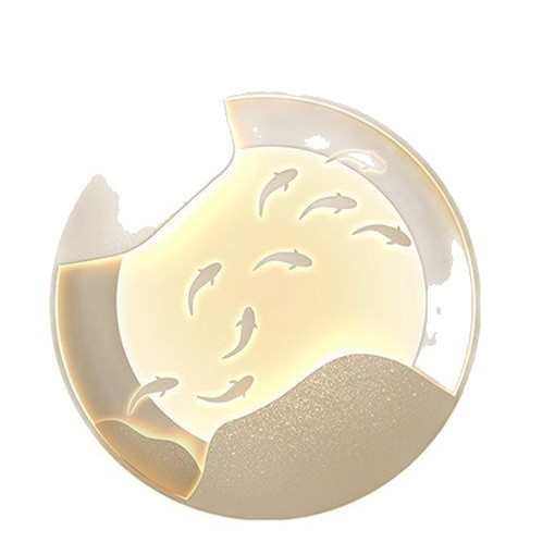 高级感入户玄关装饰画走廊过道壁灯画led圆形客厅背景墙发光挂画