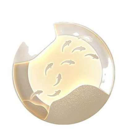 高级感入户玄关装饰画走廊过道壁灯画led圆形客厅背景墙发光挂画