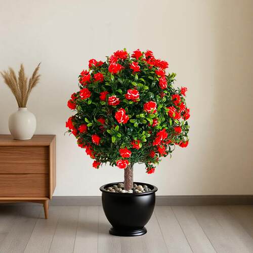 仿真盆栽大瑰花插大玫瑰花物可拆卸地插植小绿玫植室内塑料假花家
