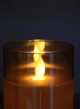10键遥控摇摆电镀玻璃LED电子蜡烛灯玻晃动无烟生日求爱引路庆典