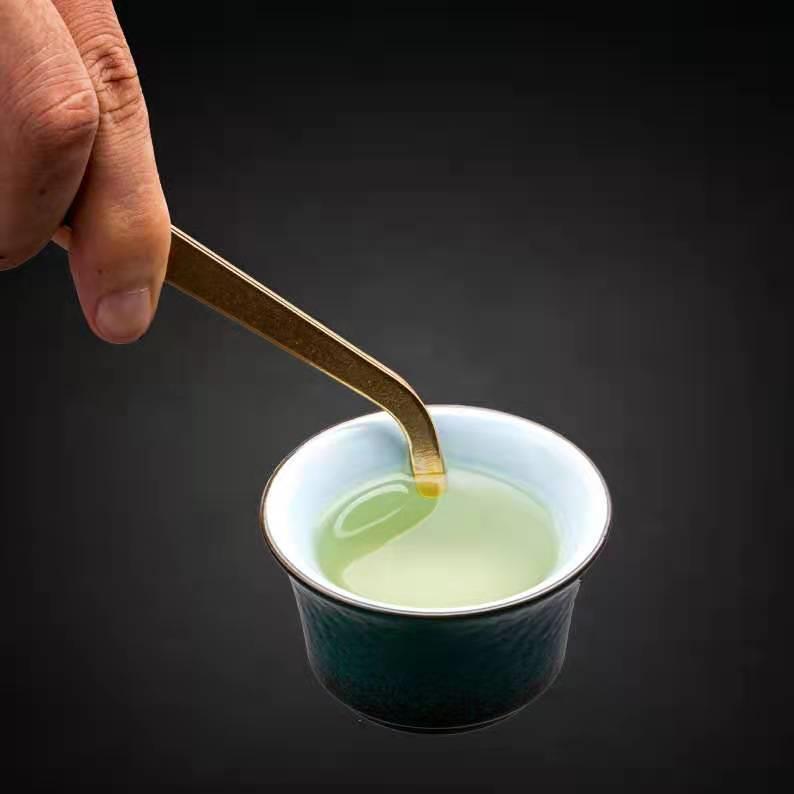 铜铝茶道五件套茶勺茶针杯插笔茶夹套装彩铝装饰整套茶配件中式