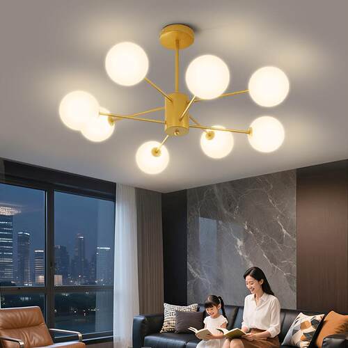 爆款客厅灯LED现代简约高档北欧圆环形大厅轻奢吸顶灯