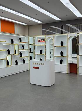 简约假发店头模展示柜子接发植发种发货架美发店模特立柱展柜定制