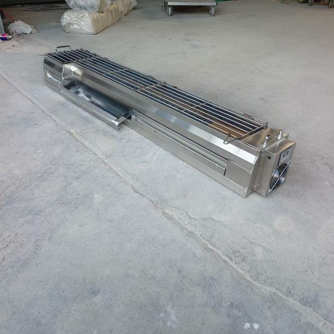 包钢烤炉加厚包钢烧烤炉商用摆摊夜市烤串隔热烧烤架风机烧烤炉