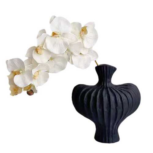 花瓶摆件客厅法式陶瓷轻奢高级感侘寂风黑色小众玄关干花复古软装