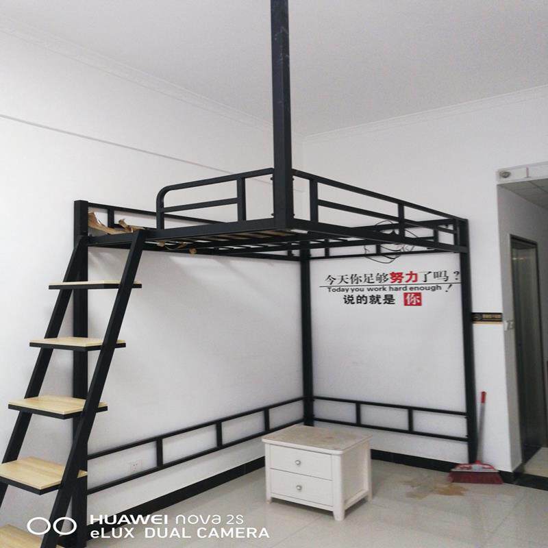 上铺悬空床loft高架床上下铺上床下桌复式二楼床铁艺床上床下沙发