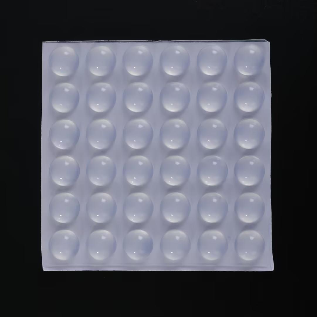 自粘圆形防撞垫消音颗粒硅胶垫背胶静音家具透明防滑防撞贴胶粒