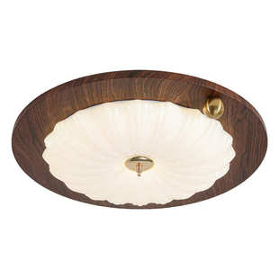 卧室吸顶灯中古风胡桃木色超亮护眼灯具复古创意小金豆主卧房间灯